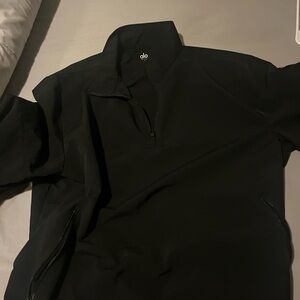 ALO Yoga Men's Lightweight Black Quarter-Zip Shirt Jacket